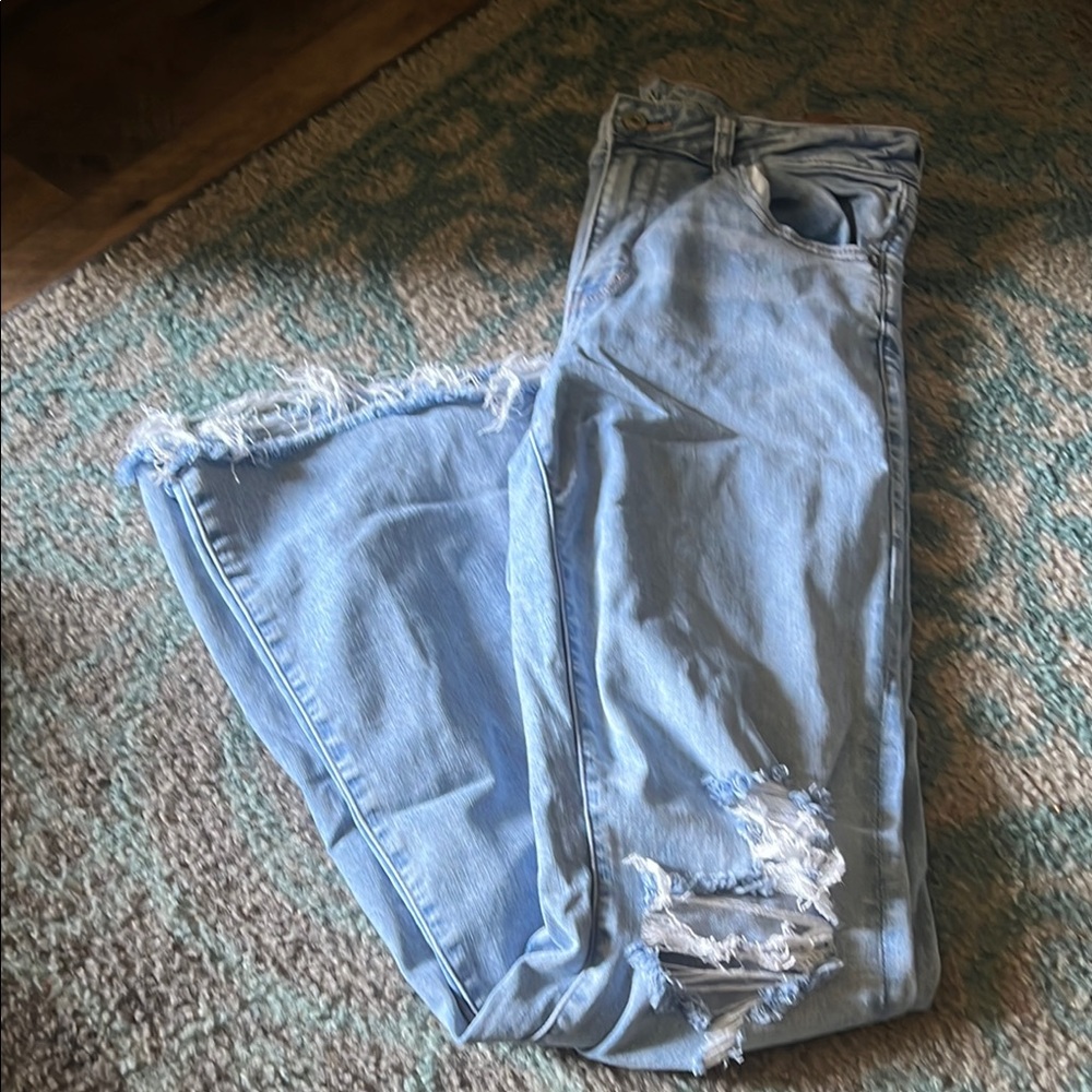 Super high rise American Eagle flared jeans size 14 Long next level stretch